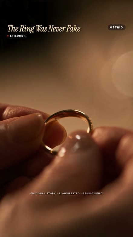 Close-up of the OSTRID ring turned toward a candle