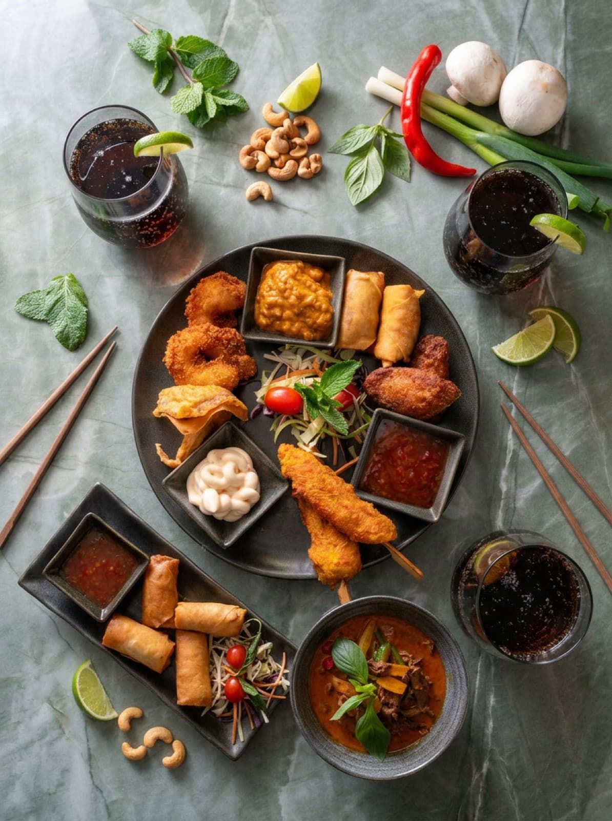 AI-generated overhead food ad creative by AI Vidia