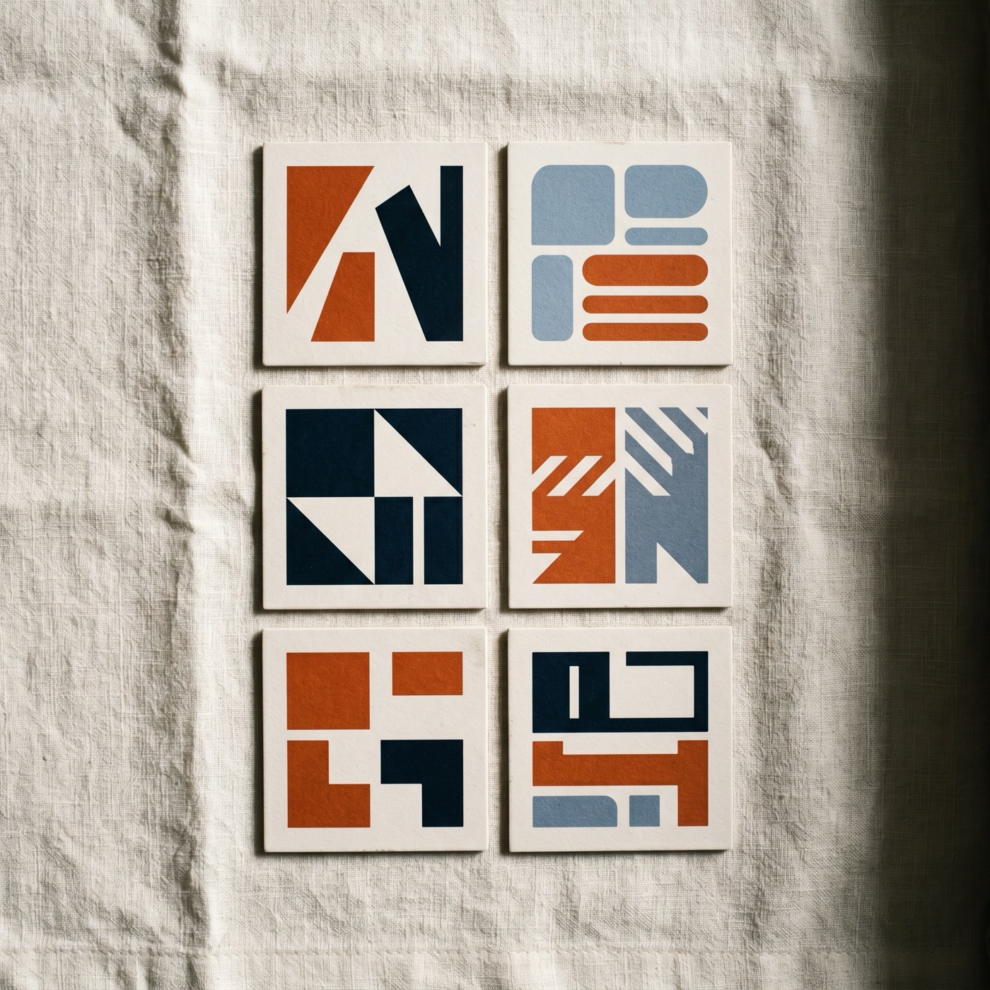 Grid of typography-heavy ad tiles showing clean type rendering.