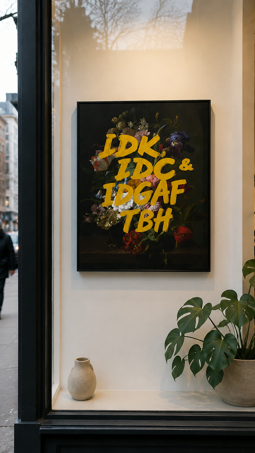 IDGAF, Andy Okay ad creative produced by AI Vidia