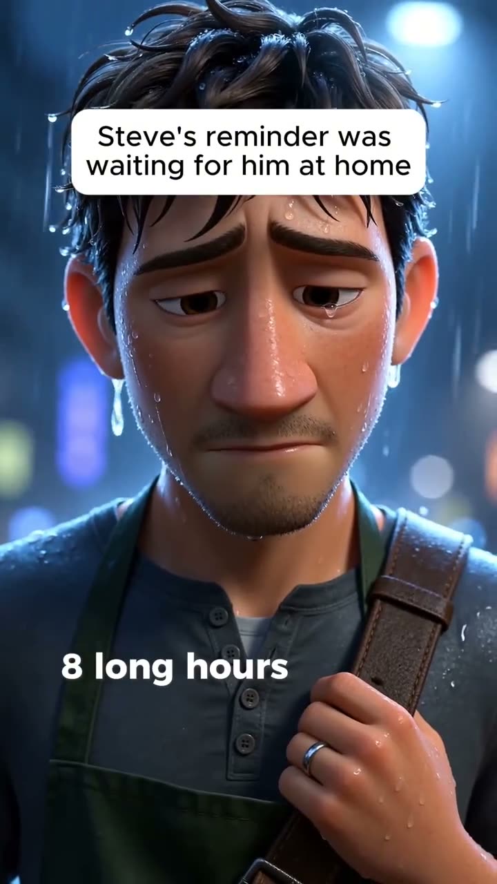 Andy Okay animated story ad: rainy-day barista in 3D animation style