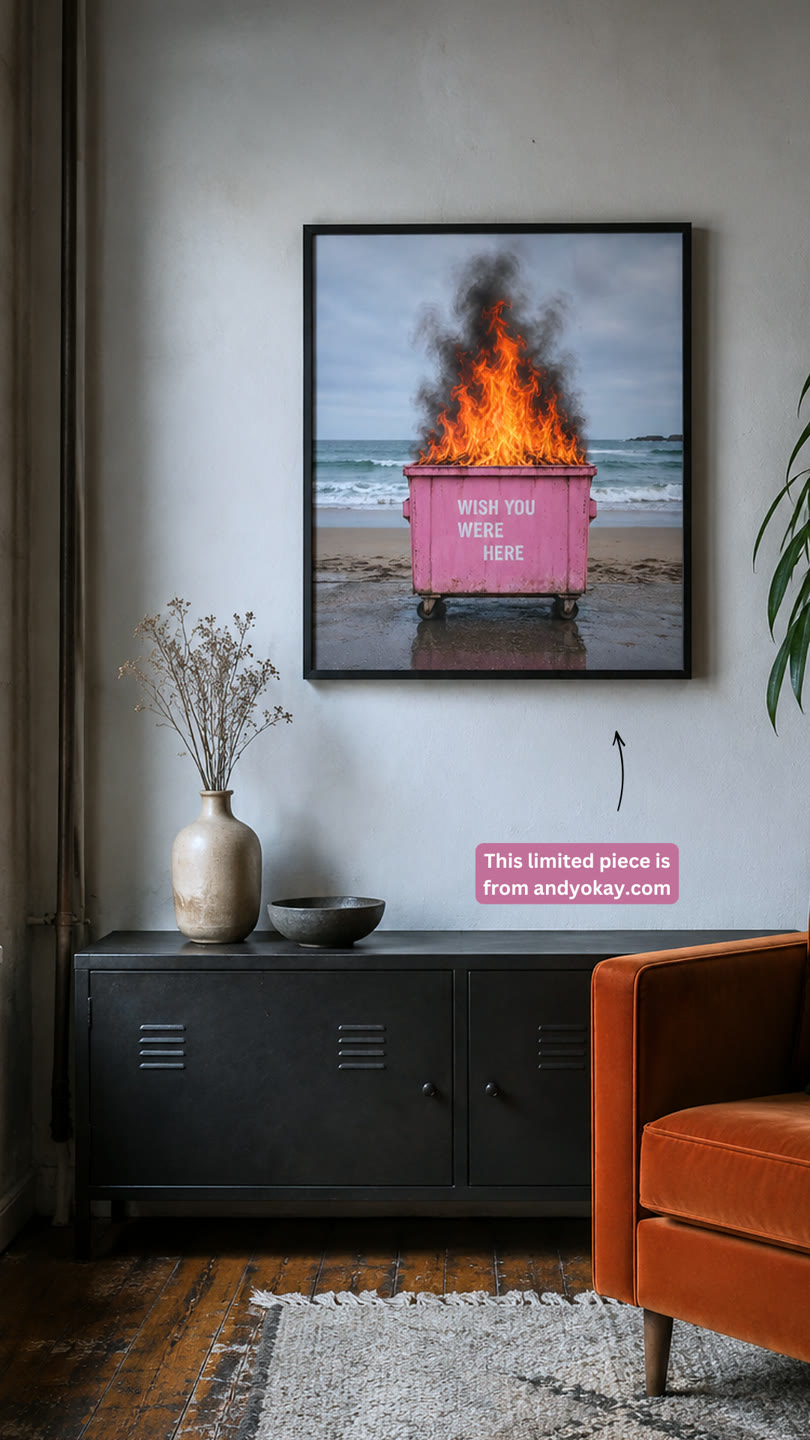 Wish You Were Here, Andy Okay ad creative produced by AI Vidia